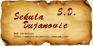 Sekula Dujanović vizit kartica